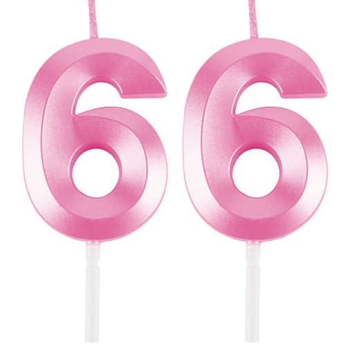 Geburtstagskerzen Zahlen 66, Rosa Geburtstag Kerzen, 3D Tortendeko, Geburtstagskerze Kuchendeko für Geburtstag Party, Hochzeiten, Firmenfeiern, Jubiläen kuchen Dekoration, Birthday Candle Number 66 Geburtstagskerzen Zahlen 66, Rosa Geburtstag Kerzen, 3D Tortendeko, Geburtstagskerze Kuchendeko für Geburtstag Party, Hochzeiten, Firmenfeiern, Jubiläen kuchen Dekoration, Birthday Candle Number 66 von Qikaara
