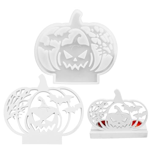 Qikam -Silikonform, formen | Halloween 3D Harzform Kerzenständerformen,Handgefertigte wiederverwendbare Schokoladenform, Epoxidharz-Gussformen für Desktop-Heimdekoration von Qikam