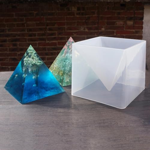 Qikam Super Groß Pyramid Silikonform, D I Y Pyramide Silikon form, 15CM Transparente Epoxidharz Formen 3D Handwerk Schmuck Silikon Form Kristall Harz Macht DIYs Craft Werkzeug Für Gips, Wachs, Seifen von Qikam