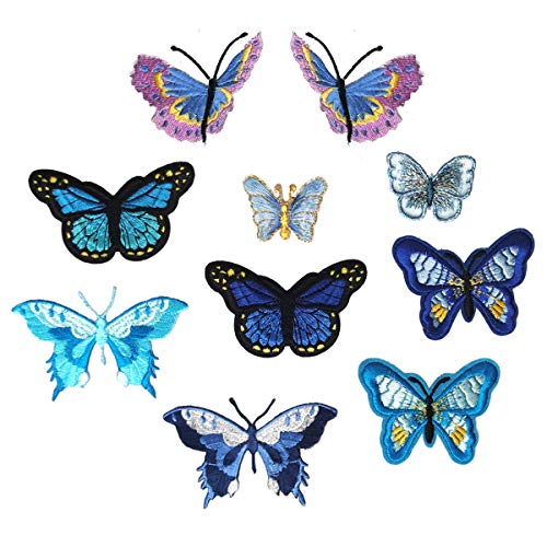 10 Stück Bügelflicken Kleidung Patches Set Schmetterling Aufnäher Kleidung Flicken Stylische Applikation Aufbügler Aufkleber für Jeans T-Shirt Tasche Deko von Qililandiy