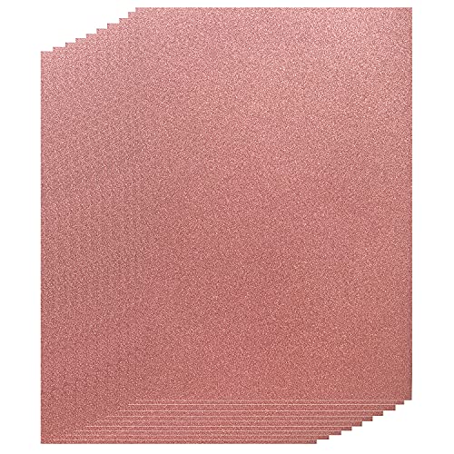 Qililandiy 10 Stück Glitzer Karton Papier Dekorpapier A4 Karte Glitzerpapier Einseitige Bastelpapier zum DIY Basteln Scrapbooking Einladungskarten (Rosa Gold) von Qililandiy