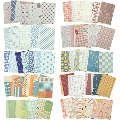 Qililandiy 500 Blatt Retro Bastelpapier Briefpapier Scrapbooking Papier Dekorpapier für Handwerk DIY Origami Deko Einladungskarten von Qililandiy