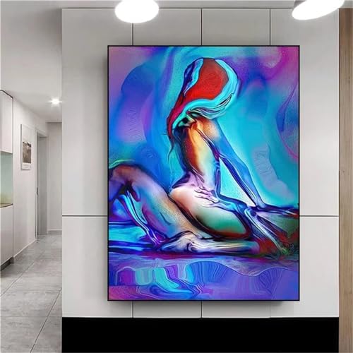 QinPai 5D Diamond Painting Zubehör Sexy Paar Diamond Painting Set,Home Wanddekoration, Diy Full Drill Diamant Painting Crystal Art Craft, Paint By Numbers, Eltern Kind Interaktion 12x16in von QinPai