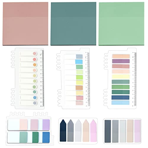 1070 Stück Haftnotizen Tabs Set, Index Etiketten Haftnotizen Klebezettel Haftnotizen Pagemarker Selbstklebend Morandi Sticky Notes Aesthetic Tab Marker Index Klebezettel Haftstreifen Flaggen Index von QincLing