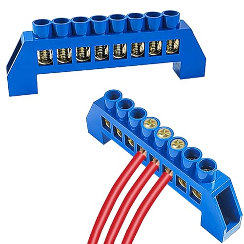 2 Stück Sammelschiene Klemmblock, 8P 93.6*32*12 MM Busbar Klemmblock, M5 Abzweigklemme, Hutschienen Klemmen, Hauptleitungsabzweigklemme, Nullleiterklemme Hutschiene, Abzweigklemme Hutschiene von Qinglee