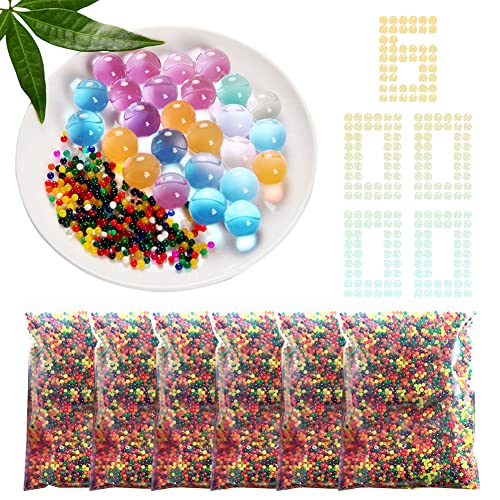 Ambolio Wasserperlen 60000 Stück Wasserkugeln für Pflanzen Gelperlen Bunte Kügelchen Wasserperlen Water Beads für Vasen, Pflanzen Füllstoff und Deko (Farbe) von Ambolio