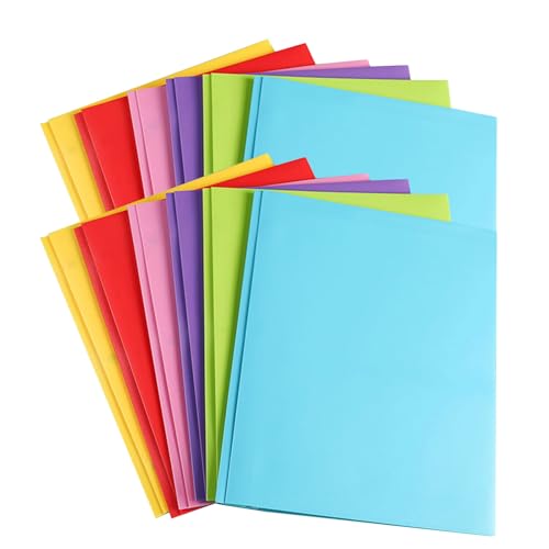 Qinlenyan Büro-Organisationsmappen, A4-Papier, 2/12 Stück, Aktenordner mit zwei Taschen, helle Farben, für Zuhause, starke Klemme, Kunststoff, verschiedene Farben von Qinlenyan