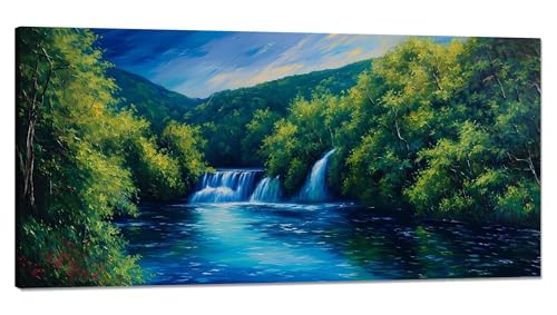 Malen Nach Zahlen Erwachsene Baum Malen Nach Zahlen XXL 100x200cm,Paint by Numbers Wasserfall Malen Nach Zahlen Kinder Kreativ Set,DlY Handgemalt Olgemalde mit Pinseln und Acrylfarbe,Zimmer Deko Q-771 von Qinqhuag