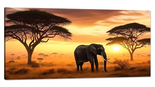 Malen Nach Zahlen Erwachsene Elefant Malen Nach Zahlen XXL 100x200cm, Paint by Numbers Baum Malen Nach Zahlen Kinder Kreativ Set, DlY Handgemalt Olgemalde mit Pinseln und Acrylfarbe, Zimmer Deko Q-747 von Qinqhuag