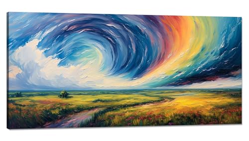 Malen Nach Zahlen Erwachsene Regenbogen Malen Nach Zahlen XXL 100x200cm,Paint by Numbers Wiese Malen Nach Zahlen Kinder Kreativ,DlY Handgemalt Olgemalde mit Pinseln und Acrylfarbe,Zimmer Deko Q-785 von Qinqhuag