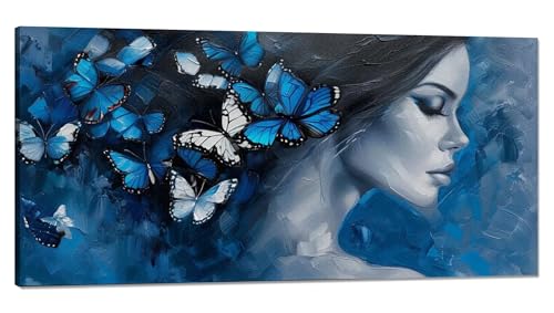 Malen Nach Zahlen Erwachsene Schmetterling Malen Nach Zahlen XXL 20x40cm, Paint by Numbers Frau (2) Malen Nach Zahlen Kinder, DlY Handgemalt Olgemalde mit Pinseln und Acrylfarbe, Zimmer Deko Q-837 von Qinqhuag