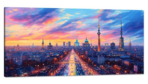 Malen Nach Zahlen Erwachsene Stadt Malen Nach Zahlen XXL 100x200cm, Paint by Numbers Himmel Malen Nach Zahlen Kinder Kreativ Set, DlY Handgemalt Olgemalde mit Pinseln und Acrylfarbe, Zimmer Deko Q-787 von Qinqhuag