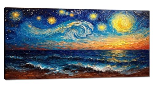 Malen Nach Zahlen Erwachsene Sternenhimmel Malen Nach Zahlen XXL 20x40cm,Paint by Numbers Kunst Malen Nach Zahlen Kinder Kreativ,DlY Handgemalt Olgemalde mit Pinseln und Acrylfarbe,Zimmer Deko Q-923 von Qinqhuag