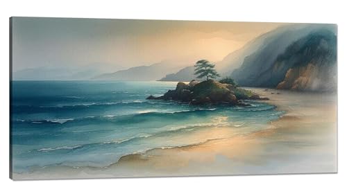 Malen Nach Zahlen Erwachsene Strand Malen Nach Zahlen XXL 20x40cm,Paint by Numbers Landschaft Malen Nach Zahlen Kinder Kreativ Set,DlY Handgemalt Olgemalde mit Pinseln und Acrylfarbe,Zimmer Deko Q-925 von Qinqhuag