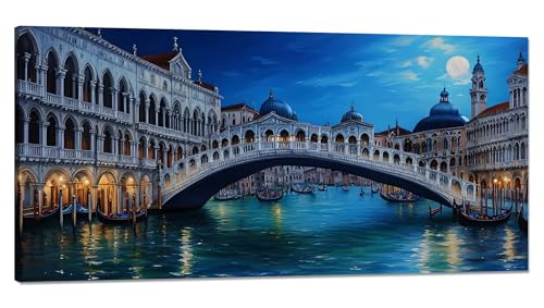 Malen Nach Zahlen Erwachsene Venedig Malen Nach Zahlen XXL 100x200cm,Paint by Numbers Wasserstadt Malen Nach Zahlen Kinder Kreativ,DlY Handgemalt Olgemalde mit Pinseln und Acrylfarbe,Zimmer Deko Q-743 von Qinqhuag