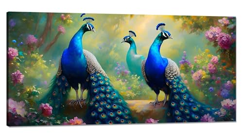 Malen nach Zahlen Blume Malen nach Zahlen Erwachsene Groß 100x200cm,Paint by Numbers Pfau (1) Malen nach Zahlen Kinder,DlY Handgemalt Ölgemälde Knitterfreie Leinwand Bastelset,Deko Wohnzimmer Q-740 von Qinqhuag