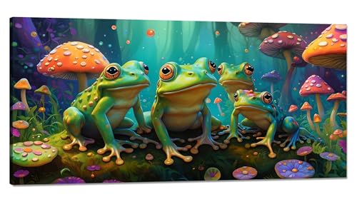 Malen nach Zahlen Frosch Malen nach Zahlen Erwachsene Groß 100x200cm,Paint by Numbers Pilz Malen nach Zahlen ab 9 jahre,DlY Handgemalt Ölgemälde Knitterfreie Leinwand Bastelset,Deko Wohnzimmer Q-724 von Qinqhuag