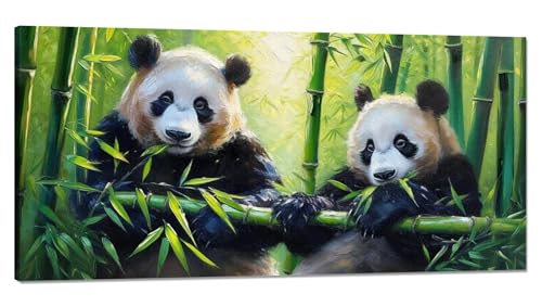 Malen nach Zahlen Panda Malen nach Zahlen Erwachsene Groß 100x200cm, Paint by Numbers Tier Malen nach Zahlen ab 9 jahre, DlY Handgemalt Ölgemälde Knitterfreie Leinwand Bastelset, Deko Wohnzimmer Q-840 von Qinqhuag