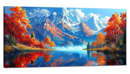 Malen nach Zahlen Wolken Malen nach Zahlen Erwachsene Groß 50x100cm,Paint by Numbers Baum (1) Malen nach Zahlen Kinder,DlY Handgemalt Ölgemälde Knitterfreie Leinwand Bastelset,Deko Wohnzimmer Q-640 von Qinqhuag