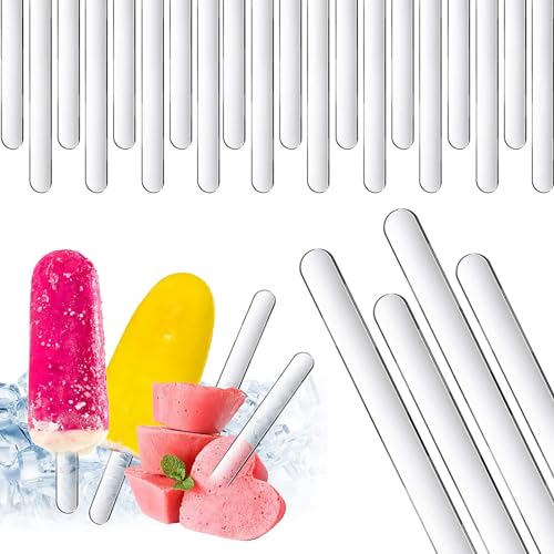 Acryl-Kuchenstäbchen,30pcs Acryl-Eisstiele wiederverwendbare Eisstiele Acryl Eis Sticks für Süßigkeiten, Eis am Stiel Acryl-Kuchenstäbchen,30pcs Acryl-Eisstiele wiederverwendbare Eisstiele Acryl Eis Sticks für Süßigkeiten, Eis am Stiel von Qinsky