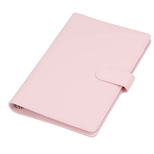 Qinsky Leder A5 Ringbuch,Ringbuch Planer Notebook Leder Notizbuch Nachfüllbares Notebook Planer Organizer mit Magnetisch Schnalle Schließung für A5 Füllpapier Rosa von Qinsky