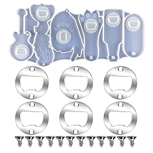 Bieröffner, Kristall-Epoxidharz-Form, handgefertigter Korkenzieheröffner, Harzgussform, Handwerk, Schmuck, Anhänger, Gießform von QishGO