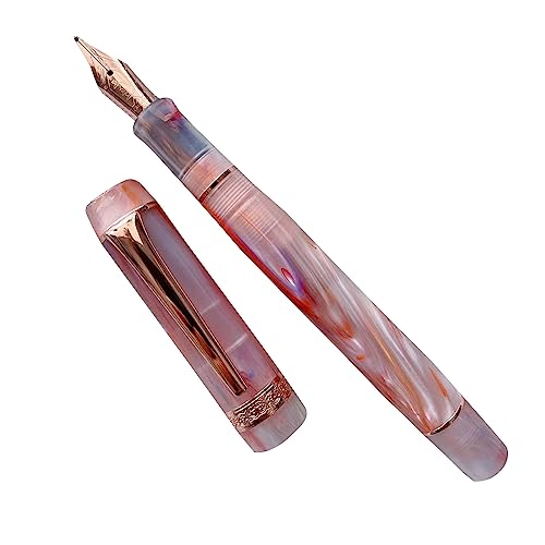 QishGO Eleganter Füllfederhalter, Kalligraphie-Stift, gleichmäßiges Schreiben für Männer und Frauen, professionell, Chef, Büro, schöne Stifte, Sakura-Roségold-Clip von QishGO