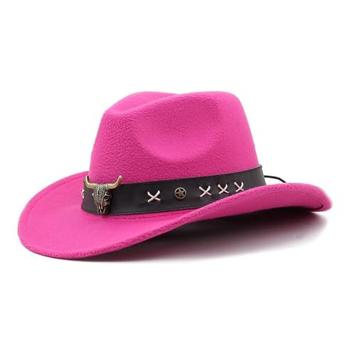 QishGO Vintage Country Western Fedora Hut Cowgirl Hut Lederband Cowgirl Hut für Foto PS Headwaer s von QishGO