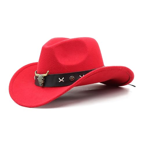 QishGO Vintage Country Western Fedora Hut Cowgirl Hut Lederband Cowgirl Hut für Foto PS Headwaer s von QishGO