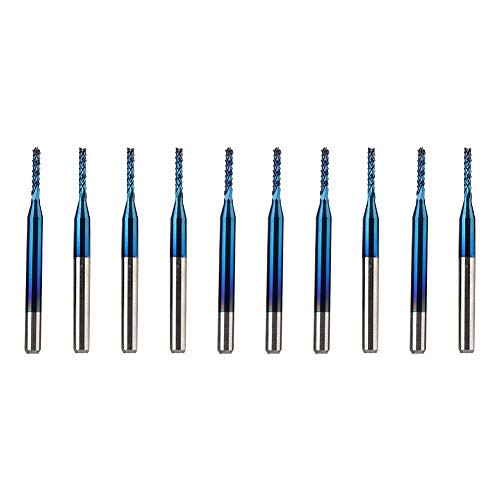 Fräser Wolfram Stahl Gravierfräser 10 stücke Router Schneiden Bit Blue Corn Schaftfräser Gravur Bit für CNC Maschinen(1.5mm) von Qiterr