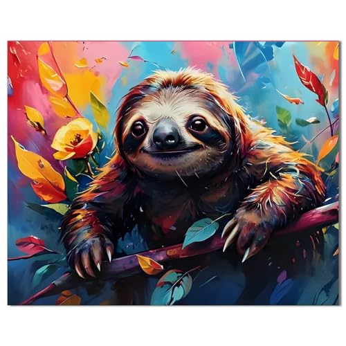 Qiukoo Malen Nach Zahlen Kinder Erwachsene - Malen Nach Zahlen Tiere ab 9 Jahre - Diy Set Erwachsene und Kinder Gemälde mit 4 Pinsel Leinwand Acrylfarbe 40x50 CM von Qiukoo