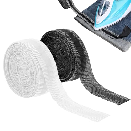 Qiuruoo 2 Stück 10m*25mm Saumband Zum Aufbügeln waschfest,Nahtband Zum Aufbügeln,Zum Bügeln von Textilien wie Hosen und Gardinen, Gardinen Kürzen Ohne Nähen,Hose Kürzen Ohne Nähen(Schwarz + Weiß) Qiuruoo 2 Stück 10m*25mm Saumband Zum Aufbügeln waschfest,Nahtband Zum Aufbügeln,Zum Bügeln von Textilien wie Hosen und Gardinen, Gardinen Kürzen Ohne Nähen,Hose Kürzen Ohne Nähen(Schwarz + Weiß) von Qiuruoo