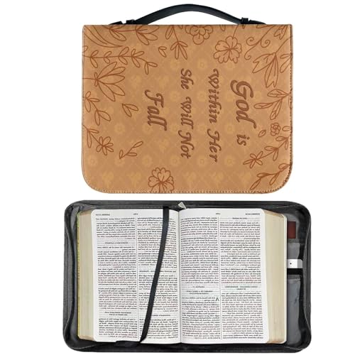 Bibelhülle Aus PU-Leder Bibelhülle Für Herren Bibel Buchtasche Tragbare Büchertasche Mit Griff PU-Leder-Bibel-Schutzhülle Für Leseliebhaber, Manuelle Schutzhülle Herren Klassische Bibelhülle von Qiwieod