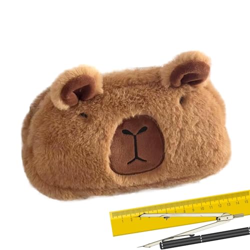 Qiwieod Federmäppchen Aus Plüsch, Flauschiges Federmäppchen, PlüSch Schreibwaren Tasche, Plüsch-Federmäppchen, Capybara Federmäppchen, 3D-Plüsch-Bleistiftbeutel, Weiches Plüsch-Federmäppchen von Qiwieod