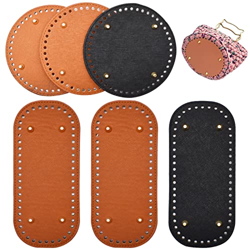 Qixuer 6 Stücke Taschenboden Zum Häkeln Leder,Handtaschen Zubehör Bag Shaper Base Shaper Taschenboden DIY Taschenzubehör Taschen Bottom Taschenboden Rund und Oval für Taschenherstellung von Qixuer