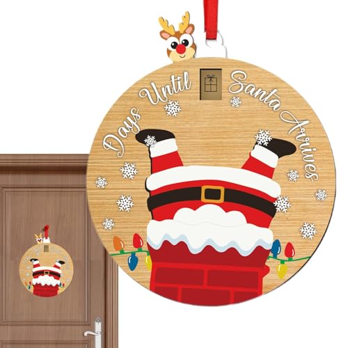 Verschiebbarer Countdown Weihnachtsschmuck, Holz Weihnachtsmann Schneemann Countdown Schiebekalender Ornament, Weihnachtliche Atmosphäre Dekorationen Für Bücherregale Kamine, Fenster von Qizeroty