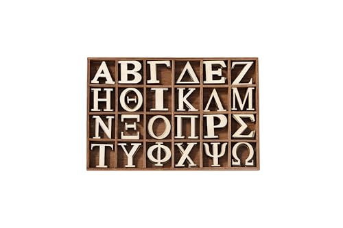 2,5 cm 120 Stück griechische Holzbuchstaben, unlackierte Holzbuchstaben für Sorority Bruderschaft Paddel, Wanddekoration, DIY-Projekt und andere Heimdekorationen von Qj-solar