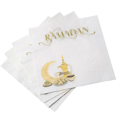 Qkbuza Cocktail-Napkins | Bedrucktes Seidenpapier | Hochsaugfähige Mond-bedruckte Getränkekupe | Dekorative Seidenservietten, süße Dinner-Dekoration für Geburtstag, Hochzeit von Qkbuza