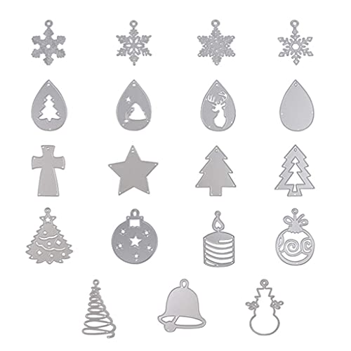 Stanzschablonen-Set mit Weihnachtsmotiven, Cartoon-Motiv, schöne dekorative Prägeschablonen für Bastelarbeiten, Bastelarbeiten, Weihnachts-Stanzformen für Ohrringe, Kartenherstellung, Verzierungen von Qksky