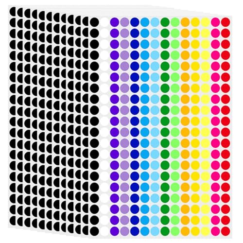 DOT -Aufkleber, 2800pcs runde Aufkleber in 14 Farben - 12,7 mm kleine Molka -DOT -Etiketten für Garagenverkäufe, Klassenzimmer, Büro und Küchenorganisation von QmjdDymx