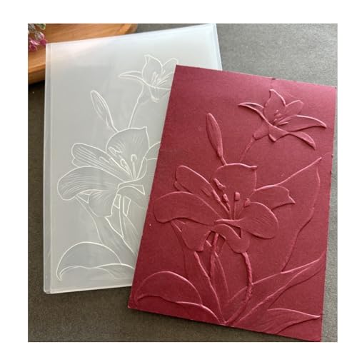 Qoiseys 3D-Pfauen-Tulpe, Löwenzahn, Blume, Kunststoff-Prägeschablone für Kartenherstellung, Vorlage, Papierkarten-Prägeschablone für DIY-Kunstwerke, Scrapbooking, Fotoalbum, Papierbasteldekoration von Qoiseys