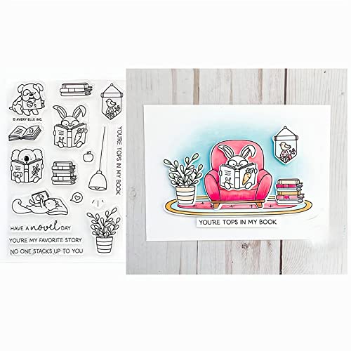 Qoiseys Kaninchen-Lesestempel für Kartenherstellung, klare Gummistempel für DIY, Scrapbooking, Fotoalbum, Siegelstempel, Prägealbum, Dekoration, Handwerk von Qoiseys