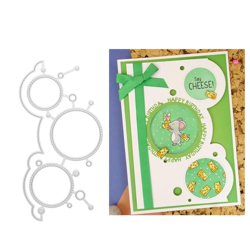 Qoiseys Kreisförmige Metall-Stanzformen für Kartenherstellung, Stanzformen für Bastelarbeiten, Scrapbooking, Fotoalbum, dekoratives Papier, Basteln, Prägung von Qoiseys