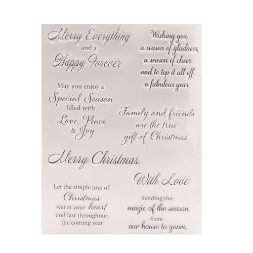 Qoiseys Merry Everything Clear Silicone Stamps for Card Making, Clear Rubber Stamps for DIY Scrapbooking Photo Album Seal Stamps Embossing Album Decor Craft von Qoiseys