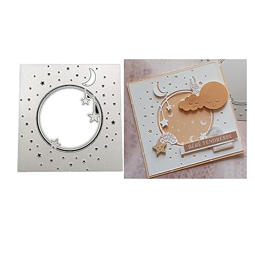 Qoiseys Mond und Sterne Metall-Stanzformen für Kartenherstellung, Stanzschablonen für DIY, Scrapbooking, Fotoalbum, dekoratives Papier, Basteln, Prägeschablone von Qoiseys