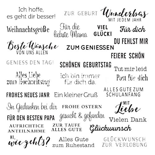 Qoiseys Stempel,“Ich hoffe, es geht dir besser!”Silikonstempel sprüche deutsch, stempel silikon sprüche für DIY Scrapbooking Fotoalbum Dekoratives Papier Basteln Prägeschablone Clear von Qoiseys