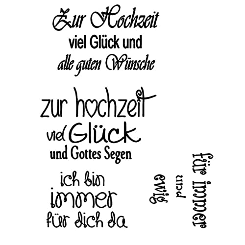 Qoiseys Stempel,"zur Hochzeit viel Glück und Gottes Segen" Silikonstempel sprüche deutsch, stempel silikon sprüche für DIY Scrapbooking Fotoalbum Dekoratives Papier Basteln Prägeschablone von Qoiseys