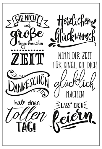 Qoiseys Stempel,Silikonstempel sprüche deutsch, Silikon Clear Stamps für DIY Scrapbooking Fotoalbum Dekoratives Papier Basteln Prägeschablone (02) von Qoiseys