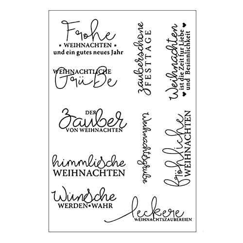 Qoiseys Stempel,Silikonstempel sprüche deutsch, Silikon Clear Stamps für DIY Scrapbooking Fotoalbum Dekoratives Papier Basteln Prägeschablone (05) von Qoiseys