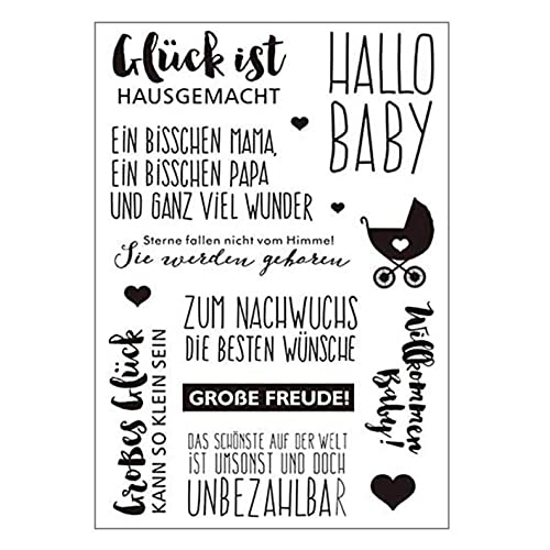 Qoiseys Stempel,Silikonstempel sprüche deutsch, Silikon Clear Stamps für DIY Scrapbooking Fotoalbum Dekoratives Papier Basteln Prägeschablone (11) von Qoiseys